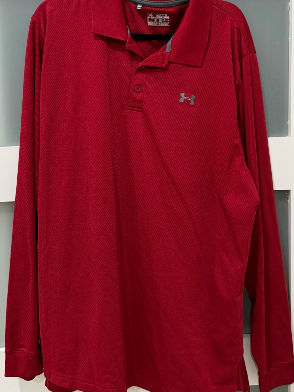 Under Armour Men’s Red Long-Sleeve Polo Shirt